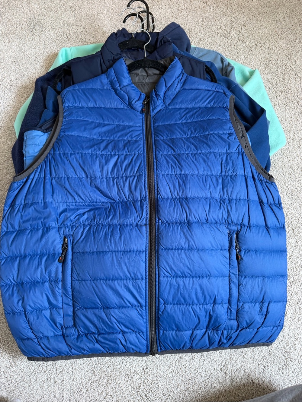 Men's Blue Quilted Packable Puffer Vest
